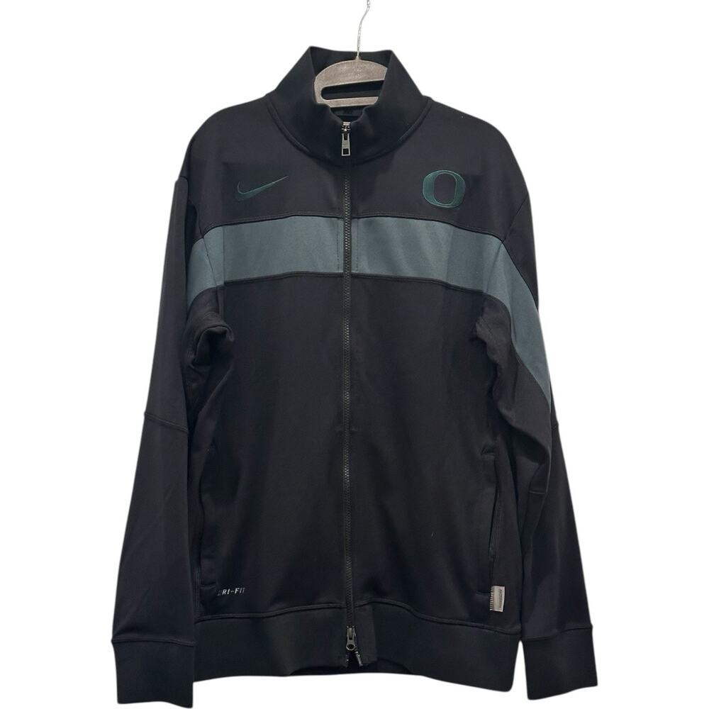 Nike Oregon Ducks Swagger Jersey Knit Mens Zip Front Jacket Black Green Size M